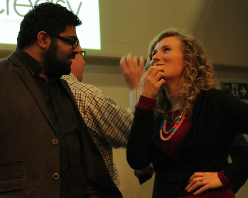 Two ECF event participants in deep, thouhtful conversation